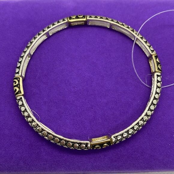 💛 NWT Gold & Silver Tone Stretch Bracelet - Picture 2 of 3